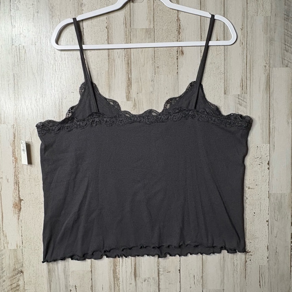Old Navy Lace-Trim Cami Top Dark Panther Gray Size XXL NWT! - Picture 9 of 12